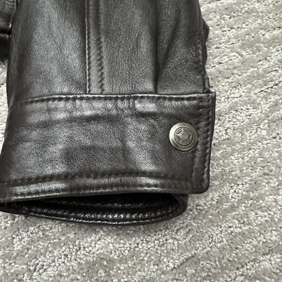 MR Florence Italy Jacket Mens 50 Brown Leather Bomber Made In Italy Full Zip - Picture 4 of 16